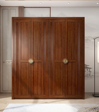 新中式实木衣柜简约现代实木大衣柜组装主卧室胡桃木实木四门衣柜 新中式实木衣柜简约现代实木大衣柜组装主卧室胡桃木实木四门衣柜