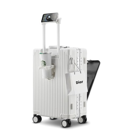 Boarding Box Multifunctional Front Opening Password Travel Box Rechargeable Trolley Box - 黑色 Boarding Box Multifunctional Front Opening Password Travel Box Rechargeable Trolley Box - 黑色