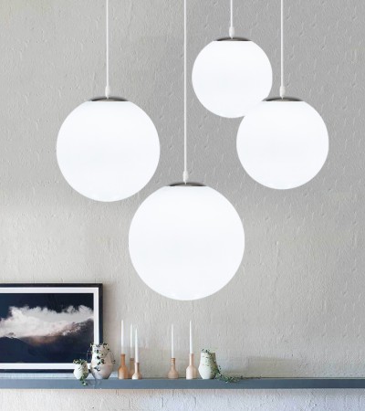 Simple single head spherical glass ball pendant lighting fixture