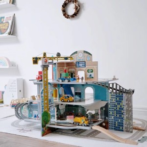 Children's train track toys, electric fantasy mining, multi-layer set, baby wooden model puzzle Children's train track toys, electric fantasy mining, multi-layer set, baby wooden model puzzle