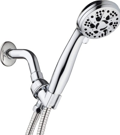 High pressure 6-speed 3.5-inch (approximately 8.9cm) chrome plated handheld showerhead with hose High pressure 6-speed 3.5-inch (approximately 8.9cm) chrome plated handheld showerhead with hose