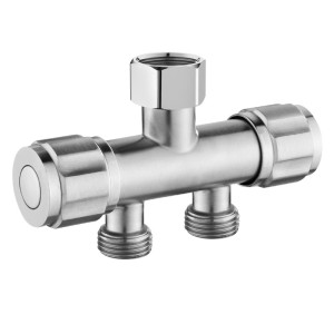 304 stainless steel washing machine faucet splitter, one inlet and two outlets, double outlet, one outlet and two adapters faucet