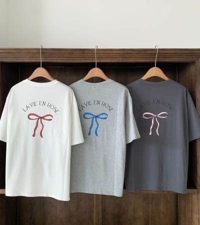 宽松印花字母蝴蝶结t恤短袖女 宽松印花字母蝴蝶结t恤短袖女