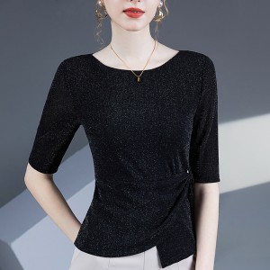 Summer dress new women's crew-neck gauze T-shirt Summer dress new women's crew-neck gauze T-shirt