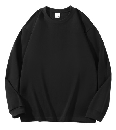 Loose plain-colored cotton base shirt