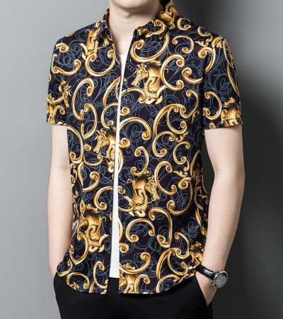 2023 Summer New Men's Shirt Korean Slim Fit Men's Polo Collar Mercerized Cotton Short Sleeve Shirt Casual Men's Wear 2023 Summer New Men's Shirt Korean Slim Fit Men's Polo Collar Mercerized Cotton Short Sleeve Shirt Casual Men's Wear