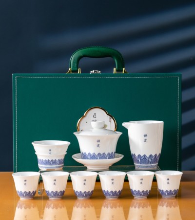 羊脂玉白瓷茶具套装功夫茶具茶壶盖碗商务礼品套装陶瓷茶具礼品 羊脂玉白瓷茶具套装功夫茶具茶壶盖碗商务礼品套装陶瓷茶具礼品