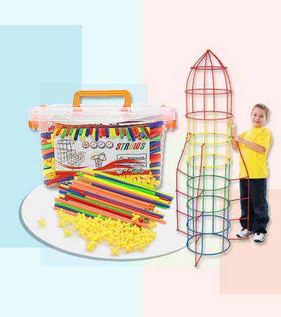 玩具 创意4D吸管拼插装积木 幼儿园儿童玩具早教3-7岁diy 玩具 创意4D吸管拼插装积木 幼儿园儿童玩具早教3-7岁diy