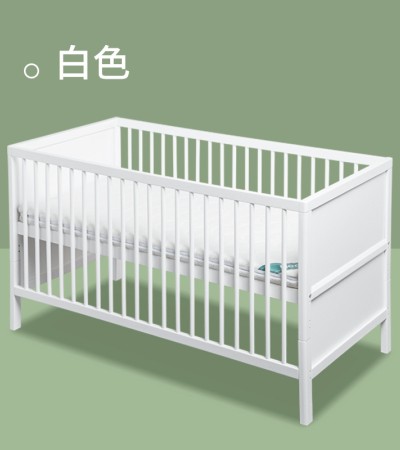 白色北欧实木婴儿床松木拼接床可移动宝宝床多功能儿童床 - 白色 白色北欧实木婴儿床松木拼接床可移动宝宝床多功能儿童床 - 白色