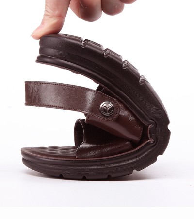 镂空软底沙滩鞋男士凉鞋大码中年爸爸真皮夏季凉拖鞋中老年男牛皮 镂空软底沙滩鞋男士凉鞋大码中年爸爸真皮夏季凉拖鞋中老年男牛皮